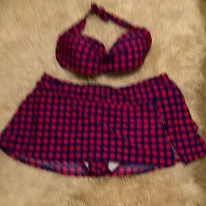 VM Red and Black Checkered Bikini Set